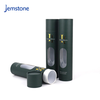 Tube d'emballage cylindrique en papier kraft biodégradable et écologique personnalisé avec fenêtre transparente en PVC pour vêtements et thé
