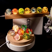 Boule d'étoiles en verre coloré, style fantastique, décoration de maison, modèle cosmique, cadeau, lumière nocturne, planète astronomie planètes