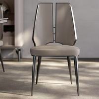 Chaises de salle à manger de luxe de haute qualité au prix d'usine, pieds en acier inoxydable doré, revêtement en cuir PU, contemporaines, hôtel, villa