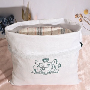 Eco-Friendly Large <b>White</b> Cotton Shoe Underwear Storage Packaging Drawstring Pouch Custom Logo Muslin Cotton Dust <b>Bag</b> for <b>Bags</b> - Product Image 2