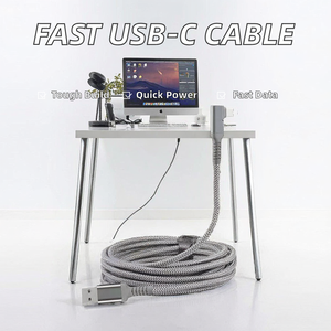 สายดาต้าลิ้งค์ USB3.2 <span class=keywords><strong>VR</strong></span> ความเร็ว5Gbps แจ็กเก็ตไนลอนชนิด C แบบถักเปียป้องกัน3A ชาร์จคอมพิวเตอร์ได้อย่างรวดเร็ว - Product Image 2