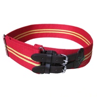 Cinturón de Uniforme Resistente de 72 mm, Fabricado con Tela de Poliéster y Lana, con Accesorios de Cuero Genuino