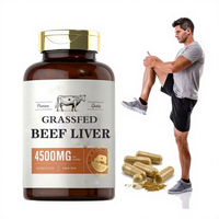 Kapsul Hati Sapi Ausreson OEM Suplemen Energi Vitamin A B12 Hati Sapi Halal dari Sapi yang Diberi Makan Rumput Vitamin Alami Kapsul Hati Sapi