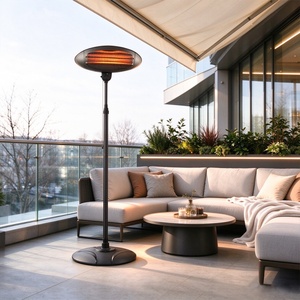 Chauffe-terrasse électrique rond moderne antimicrobien, tour de chauffage extérieur portable en polypropylène pour terrasse - Product Image 1