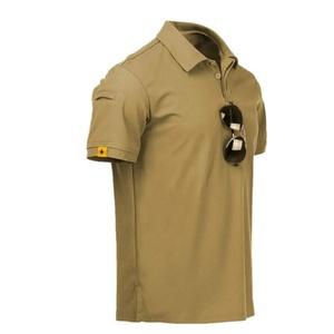 Camisetas Polo de Verano para Hombre, Transpirables, 95% Poliéster, 5% Elastano, Color Caqui, Casuales, para Exteriores, Oficina y Negocios - Product Image 1