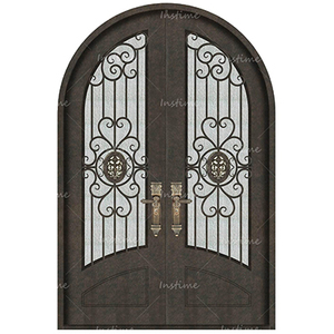 Instime <span class=keywords><strong>Alucasa</strong></span> Balcón Puerta de hierro Diseño Puertas de entrada principal Diseño de parrilla Puerta doble de hierro forjado - Product Image 6
