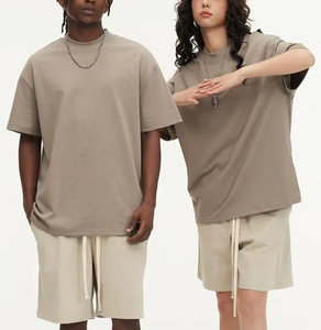 Summer Casual Short Sleeve Streetwear Solid Color Custom Logo Blank <b>Mock</b> Neckline Washed Faded <b>Tops</b> T Shirts Unisex - Product Image 1