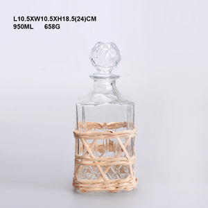 Botellas de copa de vino de whisky vacías con tapa de vidrio sellada Decantador de globo de whisky Brandy - Product Image 6