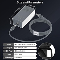 Chargeur Starlink Mini 60W, adaptateur d'alimentation AC-DC, prise US EU UK AU, convertisseur élévateur 30V 2.0A, chargeur de remplacement pour extérieur