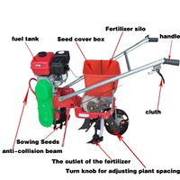 Semoir multifonctionnel à essence pour céréales, arachides, fèves de maïs, engrais, machines agricoles, semoir intégré