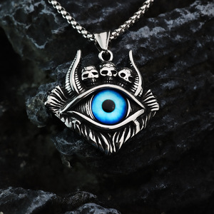 Collar con colgante de ojo turco de acero inoxidable Yunnique para hombre, amuleto geométrico, regalo de joyería - Product Image 2