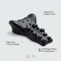 Oreiller de massage ergonomique personnalisé en PU pour étirement cervical, soulagement des douleurs cervicales et alignement de la colonne vertébrale, OEM/ODM, jaune, découpe sur mesure