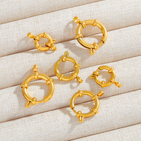 5 pièces en acier inoxydable or rond fermoirs à ressort crochets pour Bracelet clavicule collier fermoir connecteurs bijoux à bricoler soi-même faisant des fournitures