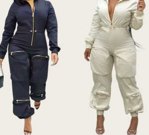 Viviblook ASJP67 Work <b>Women</b> <b>Jumpsuit</b> Cargo <b>Jumpsuit</b> <b>Women</b> White <b>Jumpsuit</b> - Product Image 1