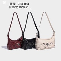 Disponible petit quantité minimale de commande PU Cool sac à main pour filles OEM sangle réglable fermeture éclair fronde sacs à main 2025 nouvelles dames épaule sacs à main