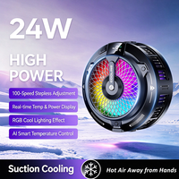 Pendingin Ponsel Magnetik K63 PRO 24W Daya Tinggi Kontrol Suhu AI Lampu RGB Pengisap Udara Radiator Gaming Mobile