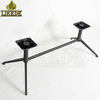 Base de table basse d'extérieur en aluminium noir à 4 pieds