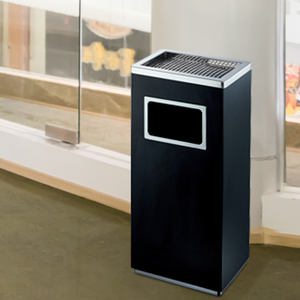 حاوية نفايات من الصين، سلة مهملات من الفولاذ المقاوم للصدأ للفنادق والردهات، مع منفضة سجائر - Product Image 5