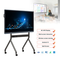 65 75 86 İnç İnteraktif Düz Panel Android/Windows, Konferanslar için Ops Yuvası ile, 40 Nokta Dokunmatik 4k Akıllı Tahta, Eğitim İçin