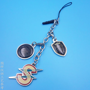 Mobile Phone Charm Epoxy Zinc Alloy Pendant 25mm Geometric Shape Decorative Metal <b>Chain</b> For Phone Dust <b>Plug</b> - Product Image 1