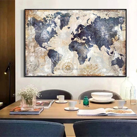 Póster de pintura en lienzo con mapa del mundo nórdico Vintage, imágenes artísticas Wal para sala de estar, decoración moderna, arte personalizado, logotipo impreso