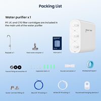 Système de filtration à membrane d'ultrafiltration 0,01 μm sans réservoir, sans électricité, pour purificateur d'eau domestique OEM ODM