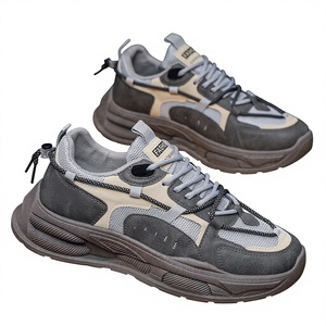 Nouvelles <span class=keywords><strong>Chaussures</strong></span> de Sport Décontractées Respirantes pour Hommes en Cuir Synthétique à Lacets et Maille, Tendance et Polyvalentes, Rehaussantes - Product Image 1