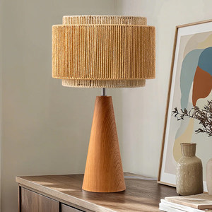 Designer <b>Table</b> <b>Lamp</b> Hemp Rope Hand Woven E27 Led Light Source Living Room <b>Study</b> Bedroom Bedside Ambient Lighting Fixture - Product Image 2
