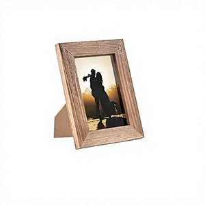 Vintage Brown <b>Rustic</b> Wooden <b>Photo</b> <b>Frame</b> With Clear Glass For Table Top Wall Mounting Home Farm House Decor Display - Product Image 1