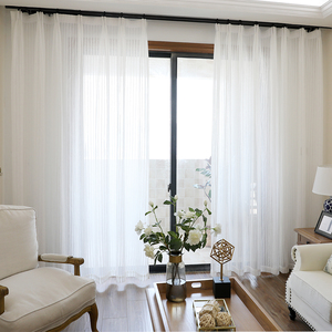 Innermor Piega strisce di Tulle gordijnen Per soggiorno bianco Tende per la cucina Voile Faux Biancheria Tulle per la camera da letto Su Misura - Product Image 3