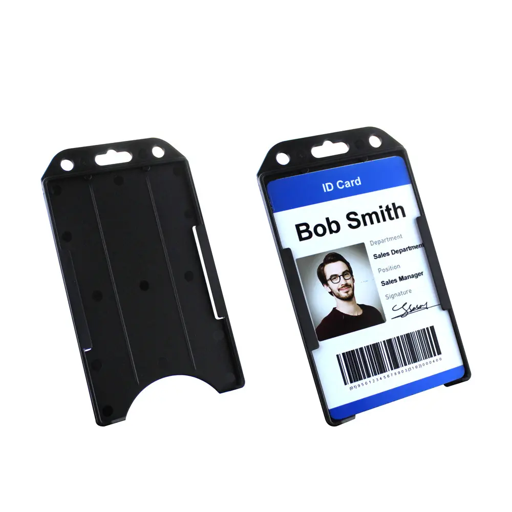 Bestom Porta-cartões de identificação de plástico rígido aberto vertical Acessórios de proximidade para gerenciamento de identificação