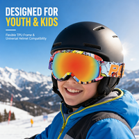 Masque de ski coloré en polycarbonate avec verres miroir Revo, anti-buée, protection UV400, pour homme et femme, idéal pour le snowboard et les activités hivernales en extérieur