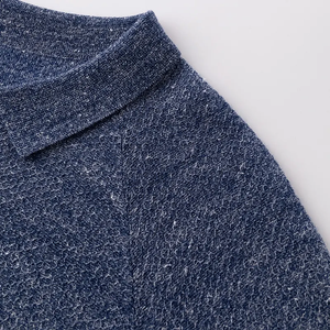 <span class=keywords><strong>Polo</strong></span> en <span class=keywords><strong>laine</strong></span> mérinos tricoté sur mesure Chemise pour hommes Pull en tricot à manches courtes en lin de couleur unie - Product Image 3
