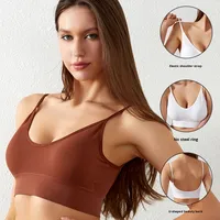 Soutien-gorge sans couture sexy pour femme, sans armatures, bonnet 3/4, en Spandex/Nylon, avec dos élégant, rembourrage intégré, motif uni, respirant, grandes tailles