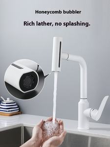 Keran dapur tarik ke luar, keran dapur fungsi ganda, hujan panas, keran wastafel bisa ditarik untuk rumah tangga, keran cuci sayuran - Product Image 4