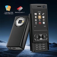 Teléfono Móvil N95 Pro Mini Deslizable, Doble SIM, Pantalla de 2.0 Pulgadas, Luz Intermitente, Grabación de Llamadas, Diseño de Teléfono Celular con Botones Pequeños