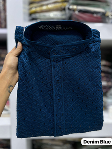 Kurta Pajama Tradicional Étnica para Hombre, Estilo Seda, Hecha a Mano en Pakistán e India, para Bodas y Fiestas - Product Image 5