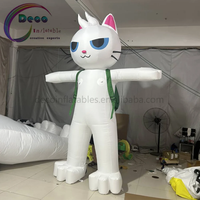 Mascotte géante gonflable en forme de chat blanc pour la promotion des centres commerciaux, la décoration d'événements, les spectacles et les expositions