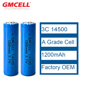 Batería 14500 Directo de Fábrica, 1200mAh, 3.7V, 1000 Ciclos, Batería Recargable de Iones de Litio para Paquete de Baterías - Product Image 1