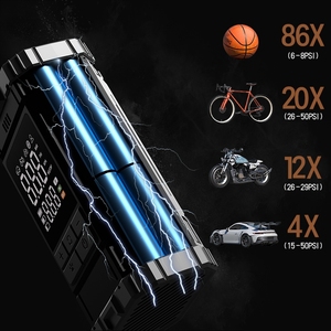 Xách tay xe tự động lốp máy bơm không khí kỹ thuật số đo áp suất LED ánh sáng khẩn cấp <span class=keywords><strong>Tire</strong></span> Inflator chức năng cho giám sát áp suất lốp - Product Image 2