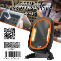 Escáner de Códigos QR NORGEE 666, Escáner de Códigos de Barras Vertical USB para Punto de Venta, Lector de Código de Barras y QR de Escritorio, 30 fps