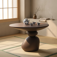 Table de Chevet Créative Moderne en Résine, Meuble d'Appoint pour Entrée ou Canapé, Hauteur Réglable, Luxe Léger, Petit Meuble Wabi-sabi pour la Maison