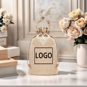 Bán buôn thanh lịch màu nâu nhỏ Vải Bố túi dây kéo Pouch quá khổ Hữu Cơ linen dây kéo túi với biểu tượng tùy chỉnh thấp moq - Product Image 4