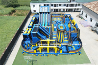 Parc d'attractions gonflable en PVC personnalisable avec château coloré de taille personnalisée, parcours d'obstacles pour une utilisation en extérieur