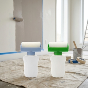 <span class=keywords><strong>Rodillo</strong></span> de pintura portátil con vaso integrado, mini <span class=keywords><strong>rodillo</strong></span> de pintura con botella incorporada, dispensador de pintura de plástico recargable, herramienta de pintura para el hogar - Product Image 1