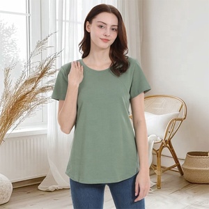 Ekouaer Lot de 3 hauts <span class=keywords><strong>d</strong></span>'<span class=keywords><strong>allaitement</strong></span> pour femmes enceintes, rayés, respirants, en polyester et élasthanne, gris, rouge vin - Product Image 4