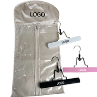 Porte-perruques en bois avec crochet doré, crochet noir, crochet argenté, clip personnalisé, sac de rangement pour perruque en satin non tissé