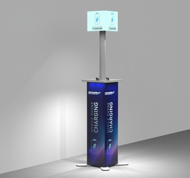 Most Popular Y2 Power PS-COE2-Y2 COE II Signage Charging Kiosk 110V/240V Compatibility for Exhibition Events Durable X-shape