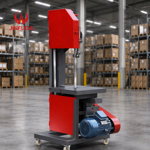 Sega a Nastro Verticale di Grado Industriale con 4 Ruote Girevoli, Tavolo di Lavoro in Acciaio, per <span class=keywords><strong>Falegnameria</strong></span> e Taglio del Legno - Product Image 1