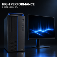 Ordinateur de bureau personnalisé pour entreprise, ensemble complet, Hygon 3350, 8 cœurs, 3,0 GHz, 8 Go, 512 Go, 2HVESSD, carte graphique 2 Go, boîtier 15L, 23,8 pouces, USB, clavier, souris